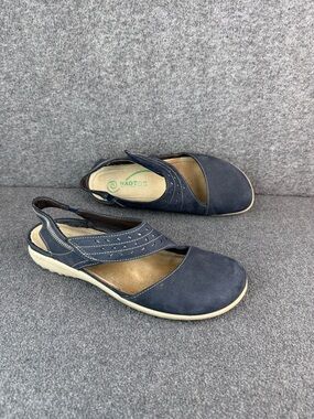 Naot Kapua Navy Blue Leather Slingback Mary Jane Flats Size 9